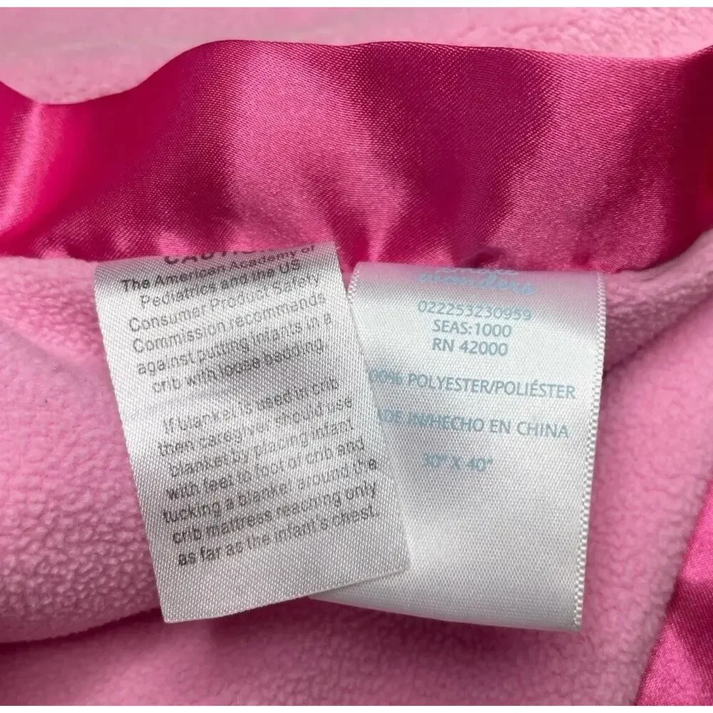 Little Wonders Sweet Pink Bunny Baby Security Blanket Mushroom Plush Satin Trim